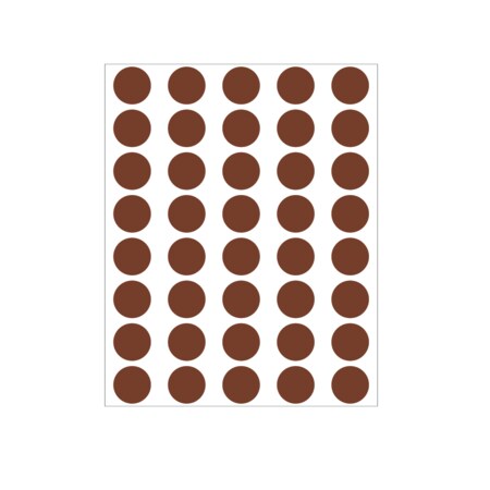 Nevs 1/2" Color Coding Dots Brown - Sheet Form DOT-12M Brown